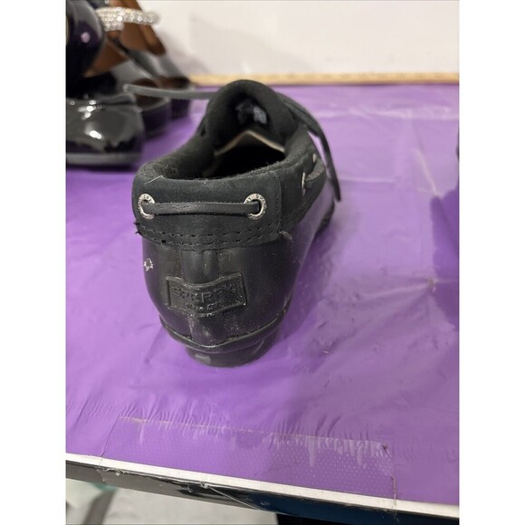 Sperry Top-Sider Women’s Size 5.5 Waterproof BlackRubber Duck Boots Shoe Slip On - Picture 3 of 12